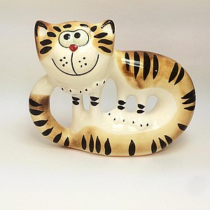 Фарфоровая статуэтка Кошка, которая гуляет сама по себе (рыж.)