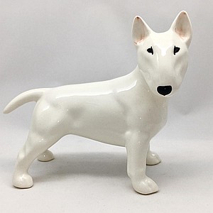 Бультерьер в стойке белый