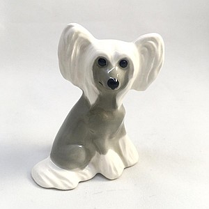 Китайская хохлатая малая бело-серая