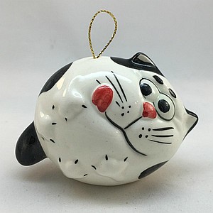 Котик чёрно-белый ёлочный